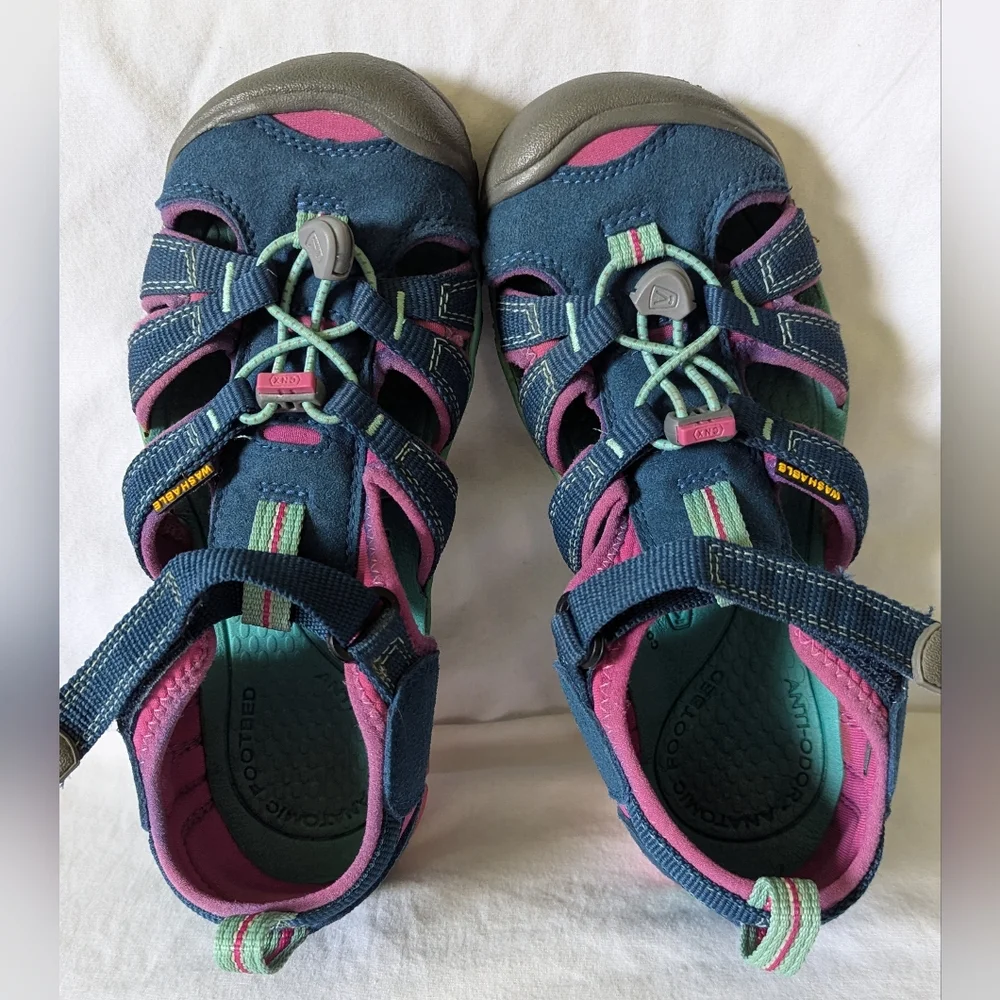 Keen Kids Size 3 Seacamp Newport Sandals Washable Blue Pink